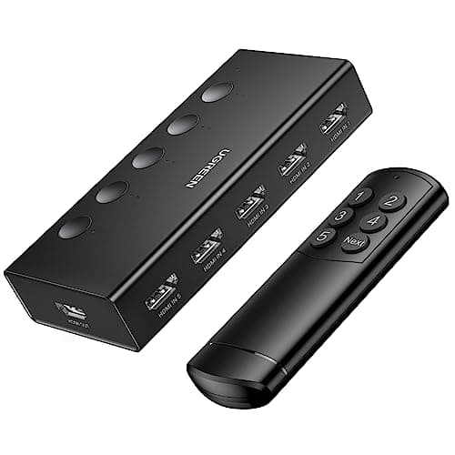 UGREEN HDMI Switch 5 in 1 Out, HDMI Splitter 4K@60Hz with Remote
