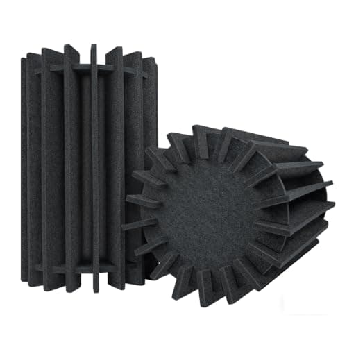 BXI Stackable Bass Traps Corner, 2 Pack 25.9 x 41 cm Large Sound Echo Absorbers, Freestanding Felt Foam Low Frequency Trap, Standing Wave Acoustic Treatment for Home Studio Theater