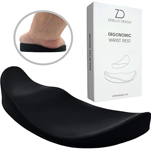Ergonomic Wrist Rest Mouse Pad and Computer Keyboard Mobile Cushion for Wrist Support Designed by Doctors to Relieve Hand Pain and Carpal Tunnel Syndrome (Left Hand, Black)