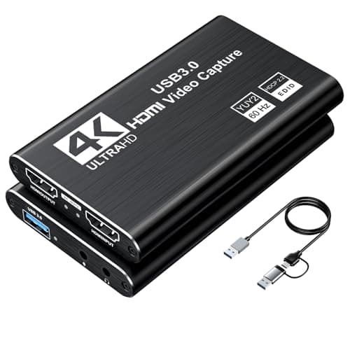 XIIXMASK USB 3.0 HDMI Capture Card, 1080P 60FPS Capture, 4K Pass-Through