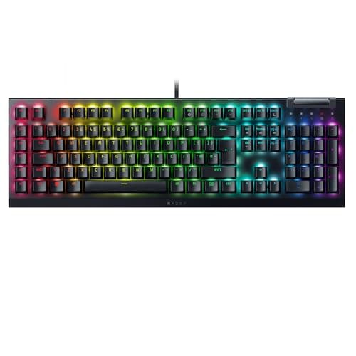 Razer BlackWidow V4 X (Green Switch) - Mechanical Gaming Keyboard Chroma RGB (Clicky Mechanical Switches, 6 Dedicated Macro Keys, Doubleshot ABS Keycaps) QWERTY UK Layout | Black