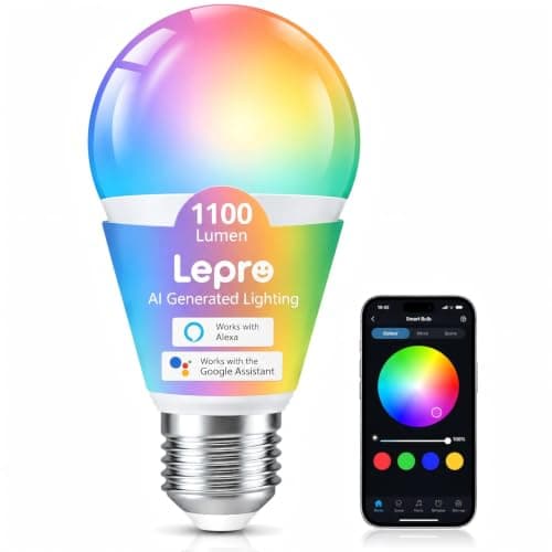 Lepro E27 Smart Bulb, Screw Light Bulb Colour Changing, AI Scenes, Dimmable