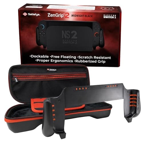 Satisfye – ZenGrip Pro Slim Bundle, Accessories Compatible with Nintendo Switch - The Bundle includes: Grip, Slim Case. BONUS: 2 Thumbsticks