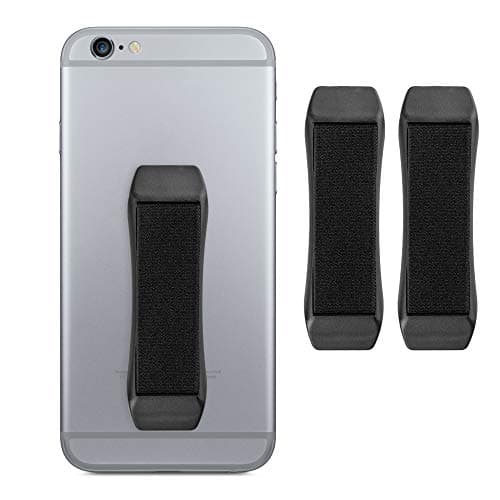 kwmobile Phone Finger Grip Hand Holder - 3 Pack - Finger Strap for Phone Case - Smartphone Holder Loop - For Back of Smartphone - Black