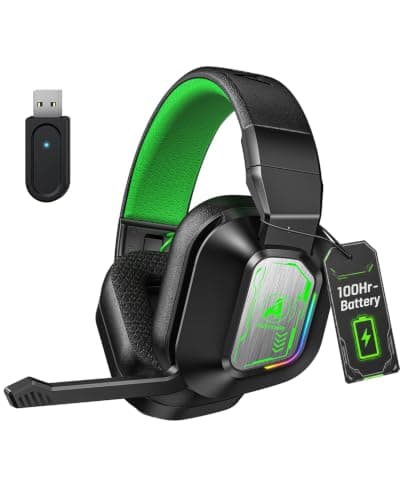 Foldable Wireless Gaming Headset for PS5 PS4 PC Mac Switch, 100-Hr Battery