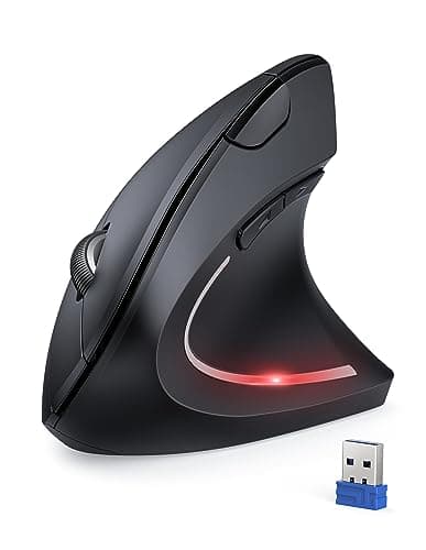 TECKNET Wireless Ergonomic Mouse 4800DPI Vertical 2.4G Cordless Mouse,Black