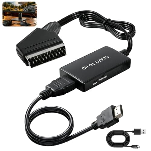 Scart to HDMI Converter Cable, 1080P/720P HD Scart HDMI Adapter HDMI Cable