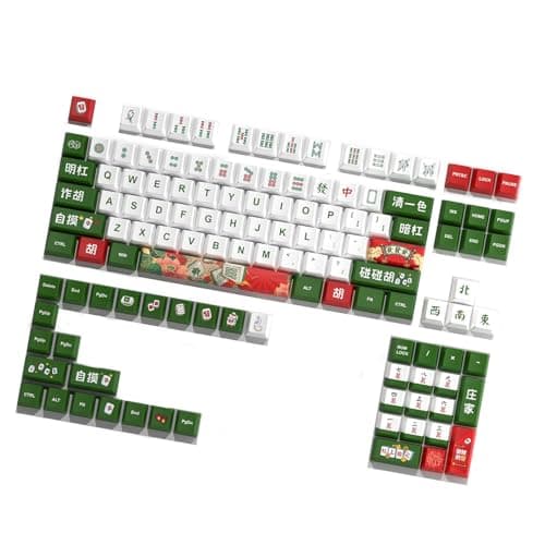 125 Key Cap Set Key Caps Square Key Caps Set for Various Mechanical Keyboards with Chinese Mahjong Theme Colorful Gaming Keyboard Key Caps