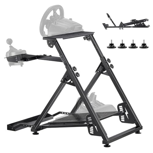 VEVOR Racing Wheel Stand, Adjustable & Foldable Simulator Stand for Logitech G923 G920 G29 G27, Thrustmaster T300RS TX F458 T500RS T3PA-PRO(F1/GT) Gaming Cockpit,Pedals Simulator NOT Included