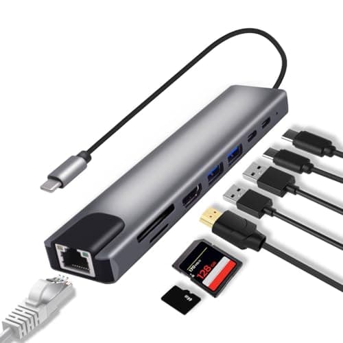 YARCHONN USB C Hub Docking Station 8 in 1 Multiport Adapter
