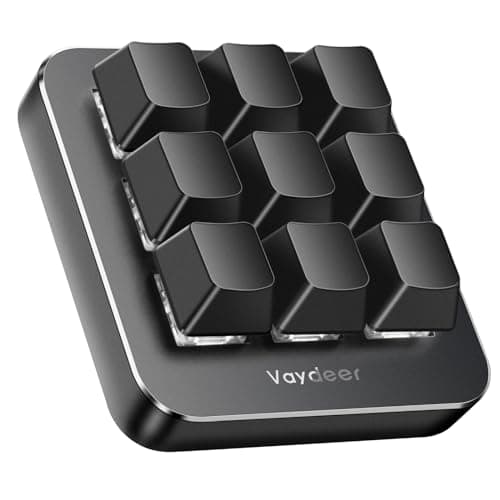 VAYDEER Programmable Macro Keyboard, 9 Keys, USB | NKRO Support, USB Connection, For Gaming, Editing and Office Shortcuts