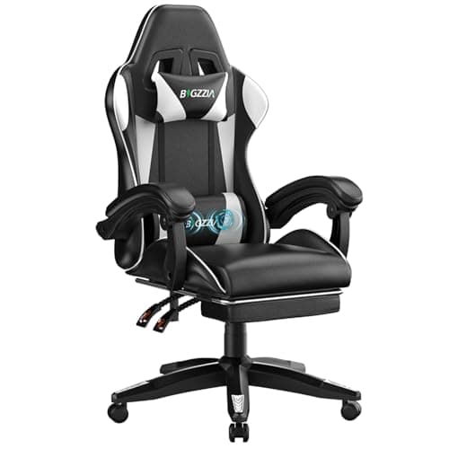 Bigzzia Gaming Chair with Massage Function Gamer Chair with Footrest