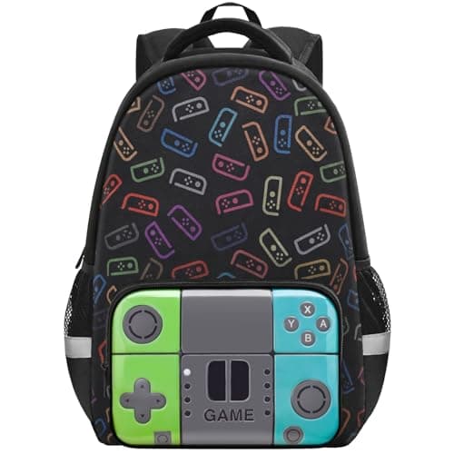 Beaulyn Gamer Backpack For Boys,Boys School Bag For Primary Secondary,Gaming School Backpack,17″Video Game Rucksack For Boy Kids Age 6-12
