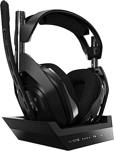 ASTRO Gaming A50 Wireless Headset + Gaming Charging Station | 4th Gen, Dolby, Game/Voice Balance, 2.4 GHz Wireless, PS5 (HDMI adapter req.), PS4, PC, Mac - Black