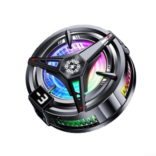 Portable Magnetic Phone Cooler with Dynamic RGB Effects, Advanced Semiconductor Cooling Tech, 3-Level Silent Fan for Mobile Gaming and Streaming, Lightweight White Unit(black)