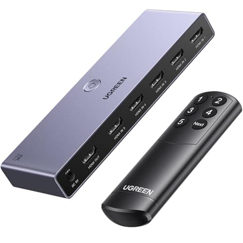 UGREEN 8K@60Hz HDMI Switch 5 In 1 Out, 4K@120Hz HDMI 2.1 Switcher