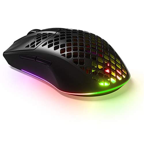 steelseries Steelseries Aerox 3 Wireless Gaming Mouse, Ultra-Lightweight 66g Bluetooth 2.4GHz Quantum 2.0 Wireless, 200+ Hours of Battery, RGB, Not Sold in Japan, Black (Renewed)