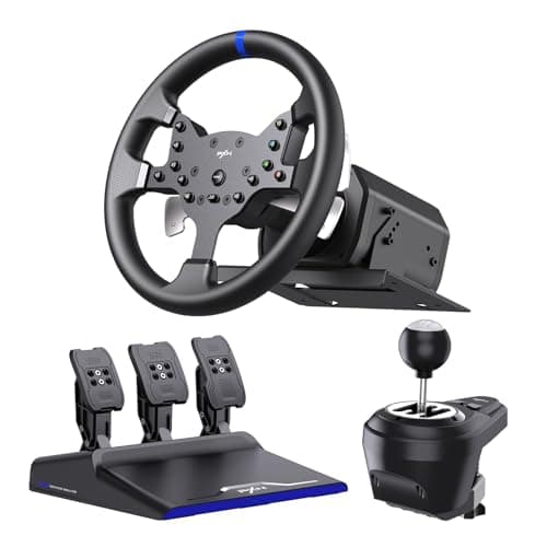 PXN V99 PC Racing Wheel, Real Force Feedback Steering Wheel with Pedals and Shifter, Detachable 270/900 Degree Race Steering Wheel Simulator for PC, Xbox One, Xbox Series X/S, PS4