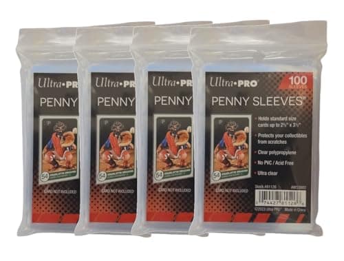 Pack of 400 Ultra Pro standard regular soft penny card sleeves for trading cards such as Pokemon, Magic, sports cards, standard size, transparent