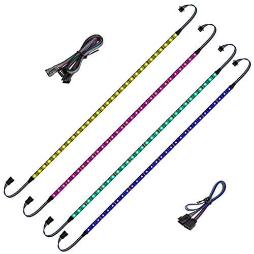 BTF-LIGHTING LED RGB PC Light Strip 4PCs 19in