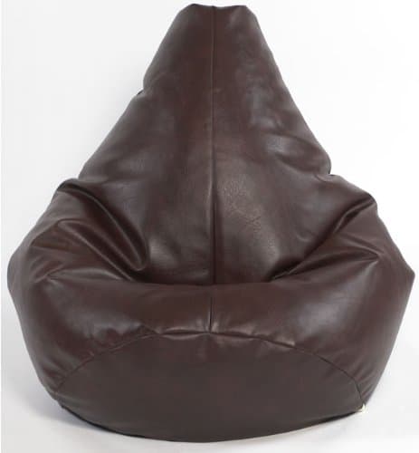 Beautiful Beanbags - XL Highback Faux Leather Gaming Bean Bag Chair - Brown