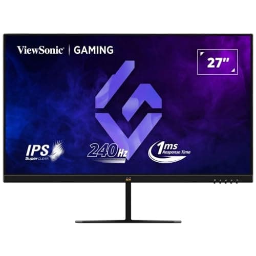 ViewSonic VX2779A-HD-PRO 27 inch Gaming Monitor, FHD 1080p Gaming Monitor, 240 Hz, 1ms MPRT, FreeSync Premium, HDR10, HDMI, DP