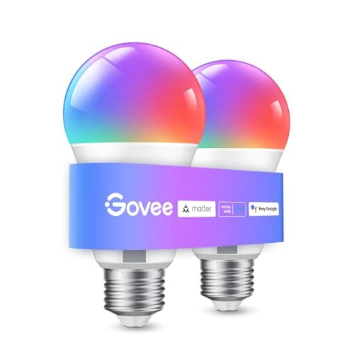 Govee RGBWW Smart Bulb E27, Light Bulbs 800LM, 2 Packs