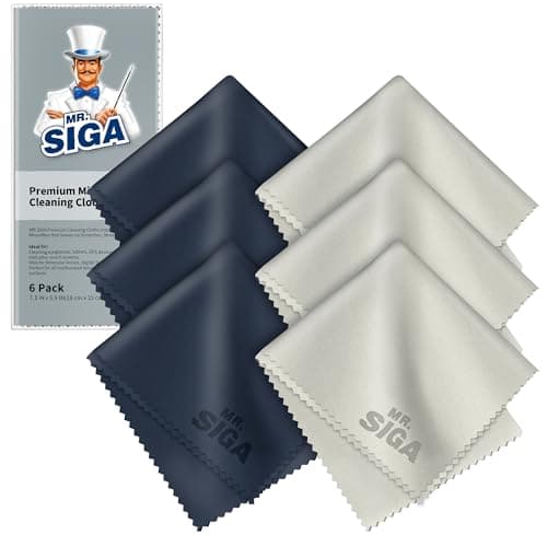 MR.SIGA Microfibre Glasses Cleaning Cloth, Spectacle Cleaner Cloth, 6 Pack