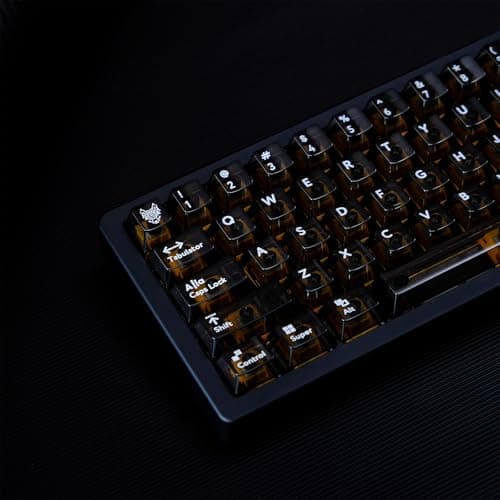 114 Keys Black Transparent Keycaps PC Cherry Profile Clear Keycap Set