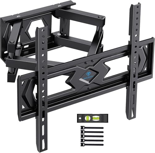 PERLESMITH TV Wall Bracket, Swivel Tilt Wall Mount for 26-70 Inch Flat & Curved TVs up to 45kg, Max. VESA 400x400mm