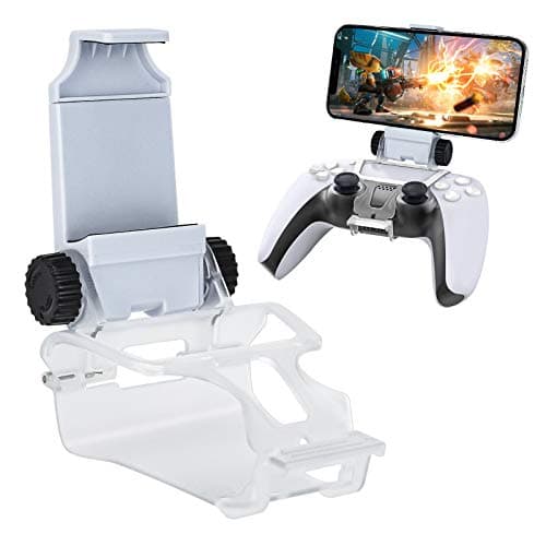 DLseego PS5 Controller Phone Mount Clip, Controller Game Clip Holder Clip Mobile Phone Holder for PS5 DualSense-White