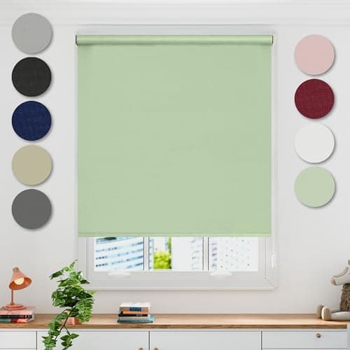 Emma Barclay Blackout Roller Blind in Sage Green - Width 60 x Drop 165cm