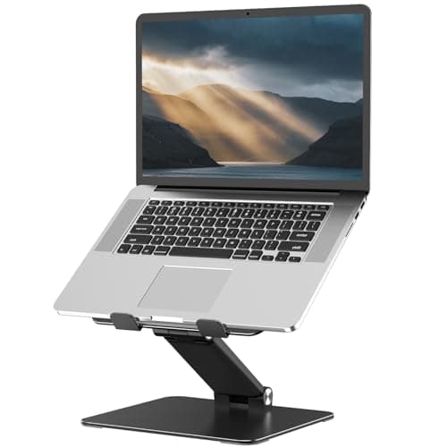 Tonmom Adjustable Laptop Stand for Desk, Metal Foldable Laptop Riser