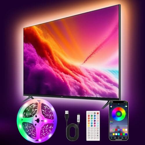 Liwqolx LED Lights for TV 3 m, 30Leds/M for 45-65in TVs, Music Sync Color Changing RGB TV Backlight with Remote and APP Control USB Led Strip Light for for Bedroom Gaming Room Decor