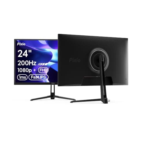 Pixio PX248 Wave 24 inch 200Hz Refresh Rate FHD 1080p Resolution Fast IPS Panel 1ms GTG Response Time Built-in Speakers Gaming Monitor with Adaptive Sync