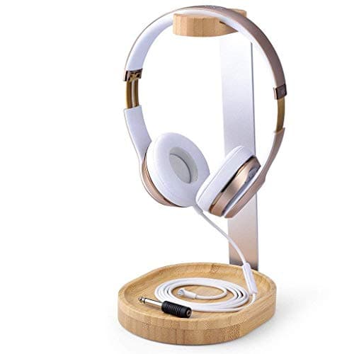 Avantree Universal Wooden and Aluminum Headphone Stand Hanger with Cable