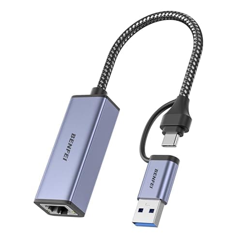 BENFEI Ethernet Adapter, USB 3.0 to RJ45 1000Mbps Gigabit LAN Adapter Compatible for MacBook, Surface Pro, PC with Windows7/8/10, XP, Vista, Mac[Aluminium Shell&Nylon Cable]