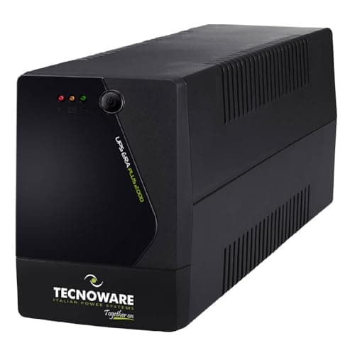 Tecnoware Power Systems - ERA PLUS 2000 UPS, 2000 VA Uninterruptible Power Supply, IEC Outputs, Autonomy up to 40 Min, AVR Stabilization, USB TecnoManager Software, 2000 VA, black