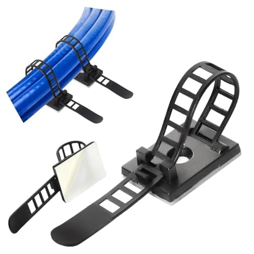 GPtzlei 25 Pack Black Cable Clips,Self Adhesive Cable Management Ties
