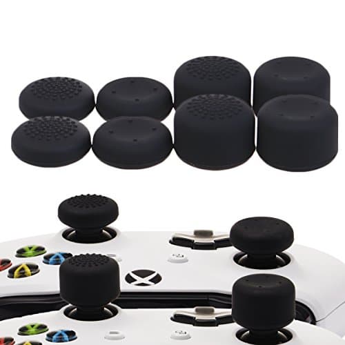 YoRHa Professional Thumb Grips - Extra High Thumbstick Joystick Cap Covers (Black) - 8 Units Pack for Xbox, Switch Pro Controller