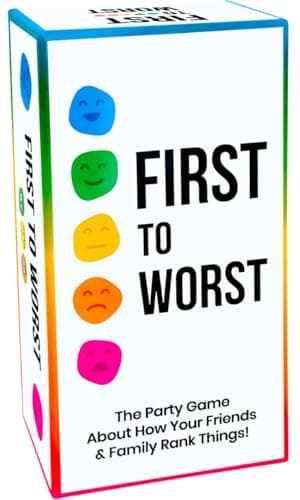 FIRST TO WORST Party Game - The Card Game of Polarizing Priorities - How Will Your Friends and Family Rank Things? - for Kids, Adults, Families, Fun Parties and Board Games Night with Your Group