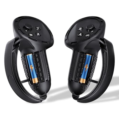 SUPERUS Upgraded Controller Grips Cover Compatible with Meta Quest 3S/Quest 3 Accessories, All-Silicone Controller Grips for Quest 3S/Quest 3 with Battery Opening and Knuckle Straps Protector