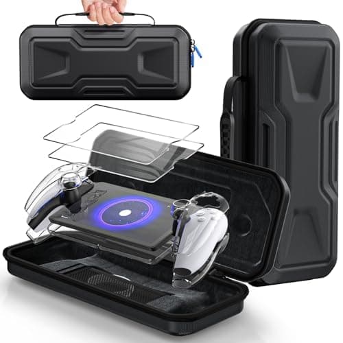 FYOUNG Accessories Bundle for PlayStation Portal, Carry Case with Hard Clear Cover & Screen Protector, Portable Storage Protection Travel Handbag for PS Portal Remote Player-Gift Box Edition
