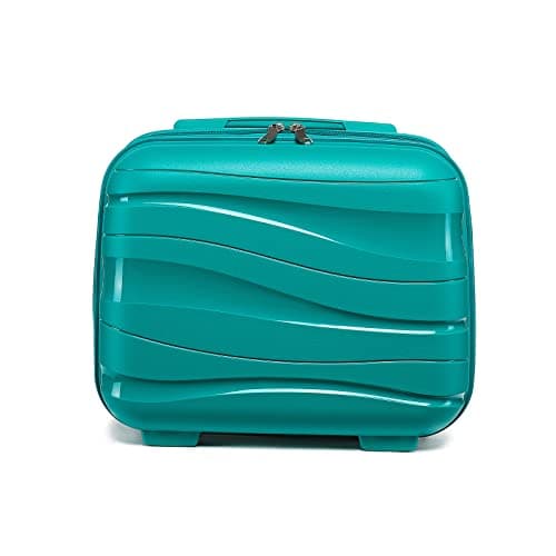 Kono Lightweight Polypropylene Carrying Case Hard Shell Cosmetic Case Travel Case Bag Mini 14" Luggage Organizer (Blue)