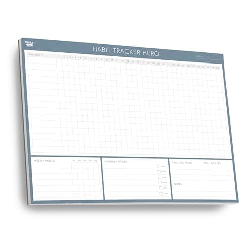 A4 Habit Tracker Pad with Tear-Off Sheets by Clear Mind Concepts®