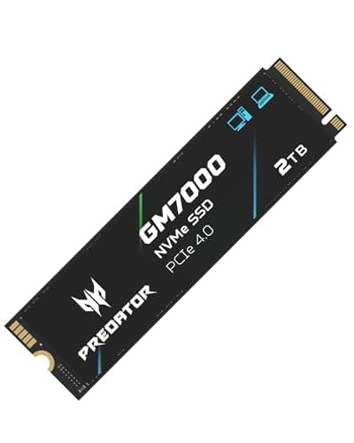 Acer Predator GM7000 2TB SSD, PCIe Gen4x4 NVMe M.2 SSD with DRAM Cache, Up to 7400 MB/s, PCIe 4.0 Internal Gaming Solid State Drive for PS5 Storage Expansion