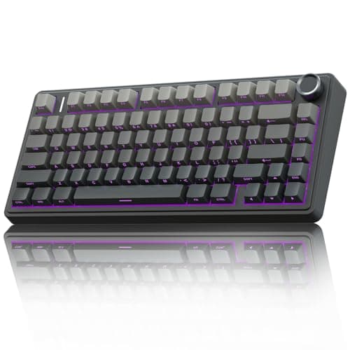 AULA F75 75% Wireless Mechanical Keyboard,2.4Ghz/Type-C/BT5.0 Gaming Keyboards,Advanced Structure,Side Engraved,RGB Backlight,Hot Swappable Custom Keyboard for PC/Mac (Black)