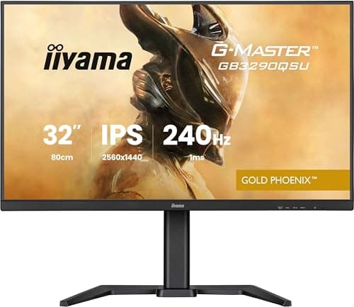 iiyama G-Master GB3290QSU-B1 32 inch 240Hz QHD Pro-Gaming, 1ms, FreeSync Premium, HDR400, HDMI 2.1/DP/USB/USB-C, Height Adjustable Stand