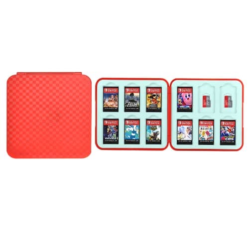 Vicloon Game Card Case for Nintendo Switch, Game Card Holder Game Storage with 12 Switch Game and Micro SD Storage Slots, Switch Games Holder case for Switch Game Card & SD Card Storage (Red)