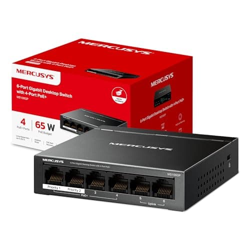 NEW MERCUSYS MS106GP 6-Port Gigabit PoE+ Switch, Network Switch